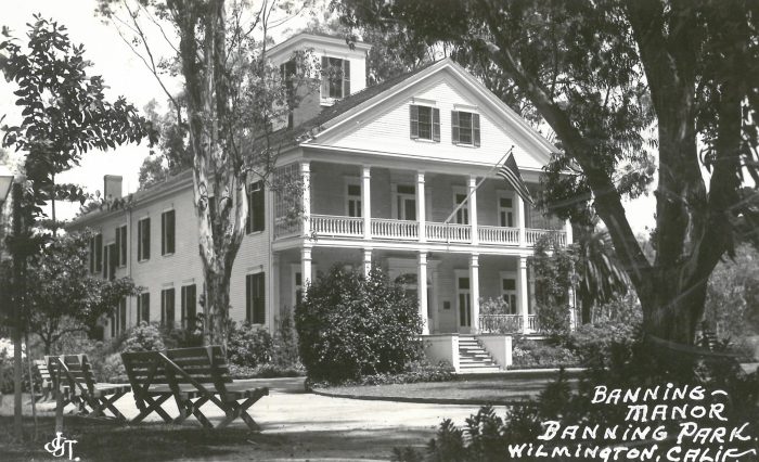 Black and white image of Banning mansion
